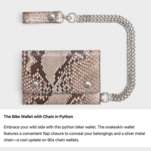 CELINE X Hedi Slimane Men's Biker Wallet With Chain In Python New With Tags - Picture 4 of 12